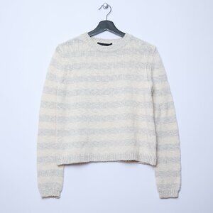 Jenni Kayne Cream and Gray Striped Sweater